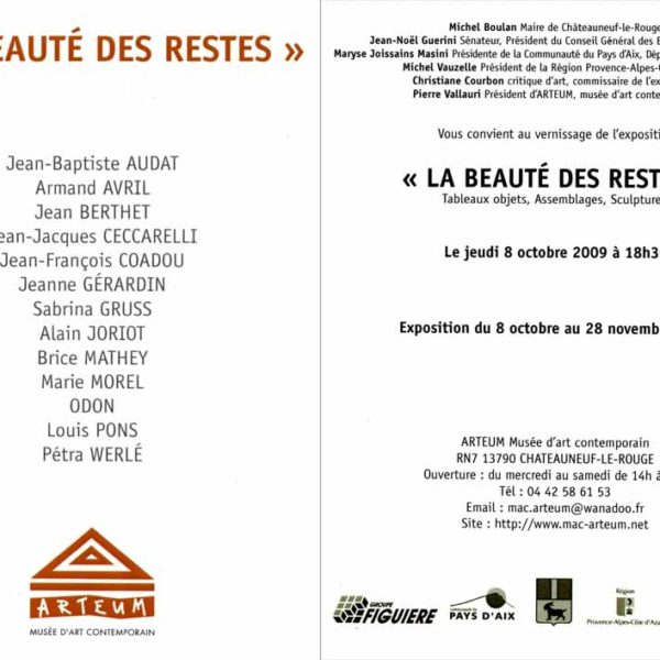 Sabrina Gruss Musée Arteum Châteauneuf Le Rouge 2009