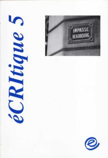 Sabrina Gruss dans éCRItique 5